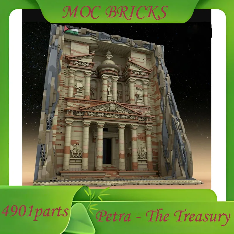 

Пользовательские MOC 4901 шт. Петра Сокровище Креативный вид на улицу Архитектура DIY Образовательная сборка Головоломка Детская игрушка на день рождения Подарок