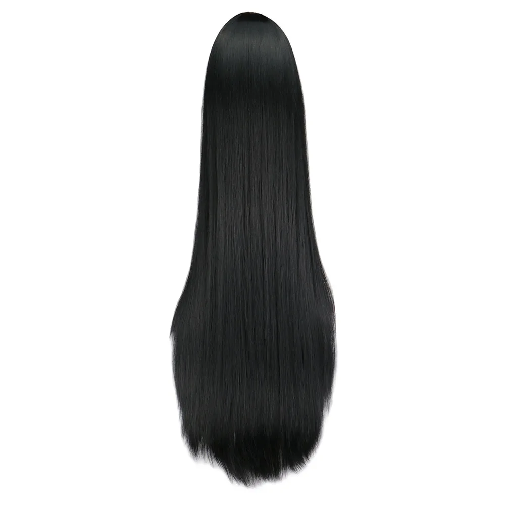 40 Inch /100 cm Straight Synthetic Wigs For Women Black Middle Peluca Natural Heat Resistant Hair Wigs Pelucas Costume Party