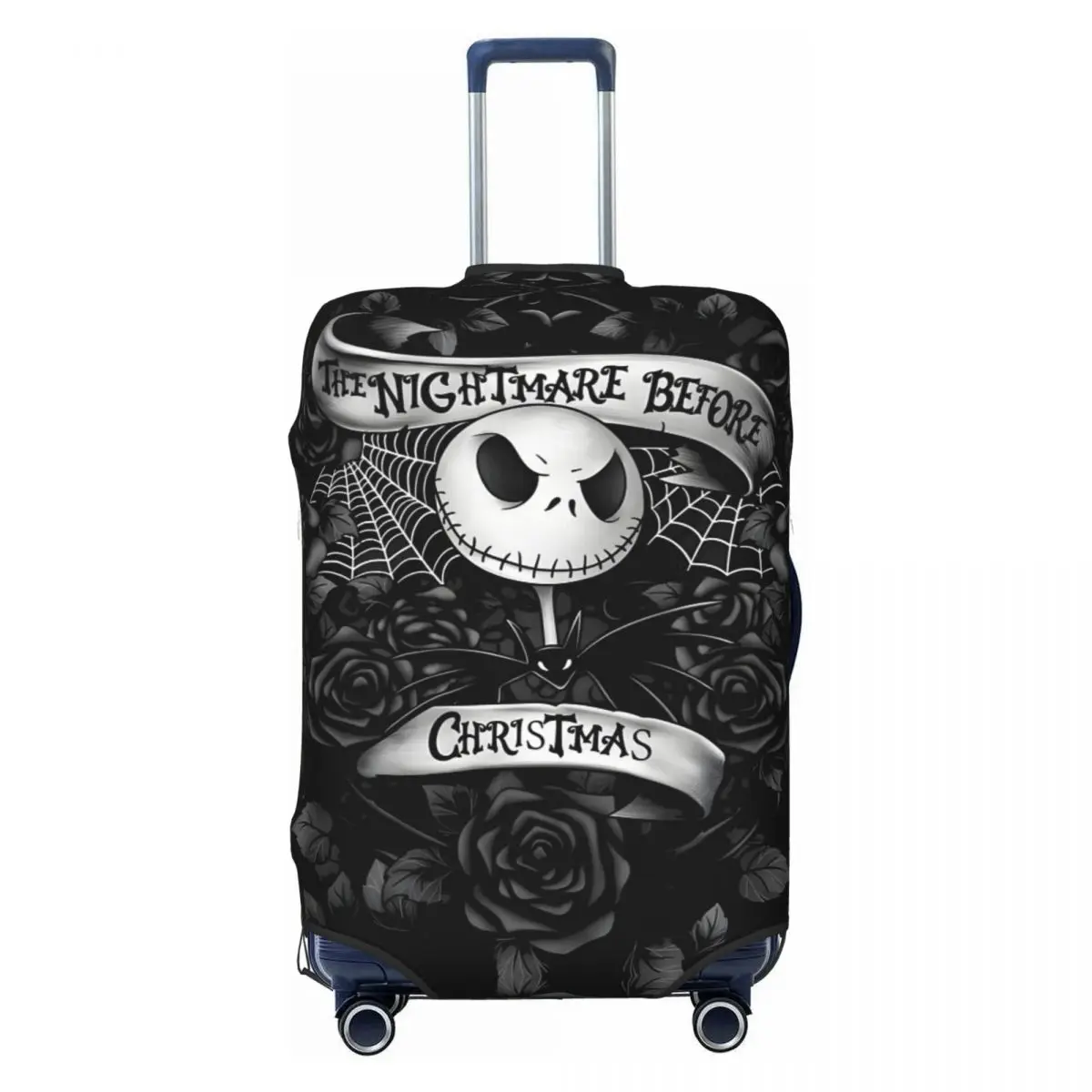 

Custom The Nightmare Before Christmas Luggage Cover Elastic Vintage Skull Movie Travel Suitcase Protective Covers Fit 18-32 Inch
