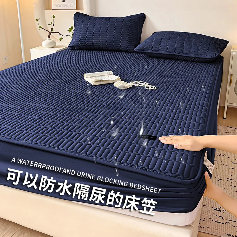 

1pcs All Cotton Waterproof Bed Sheet Solid Color Mattress Protective Cover Antibacterial Pure Cotton Dustproof Bedroom Bed Sheet