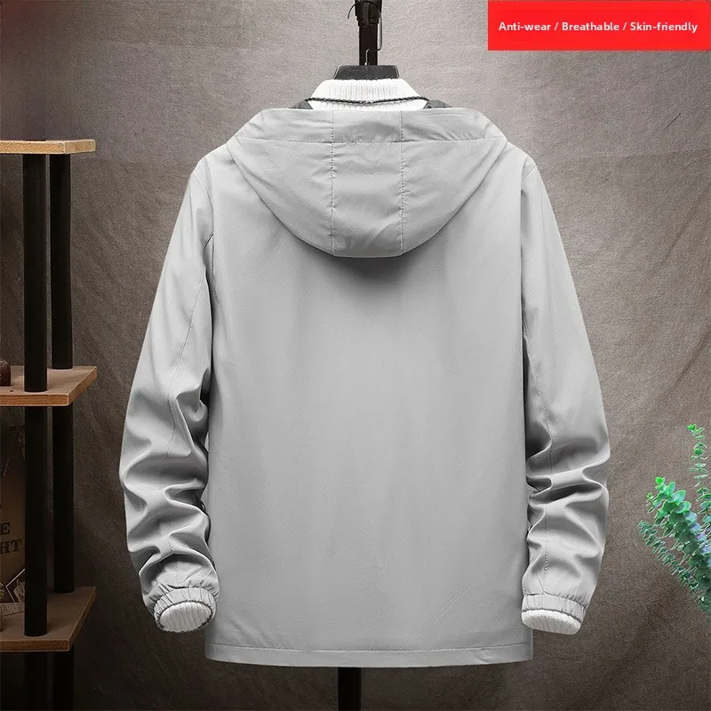 

Slim Fit Hoodie Jaet for Men Casual Sli Spring Autumn Polyester Nylon Cosite Fiber Long Sve Breathable Outerwear