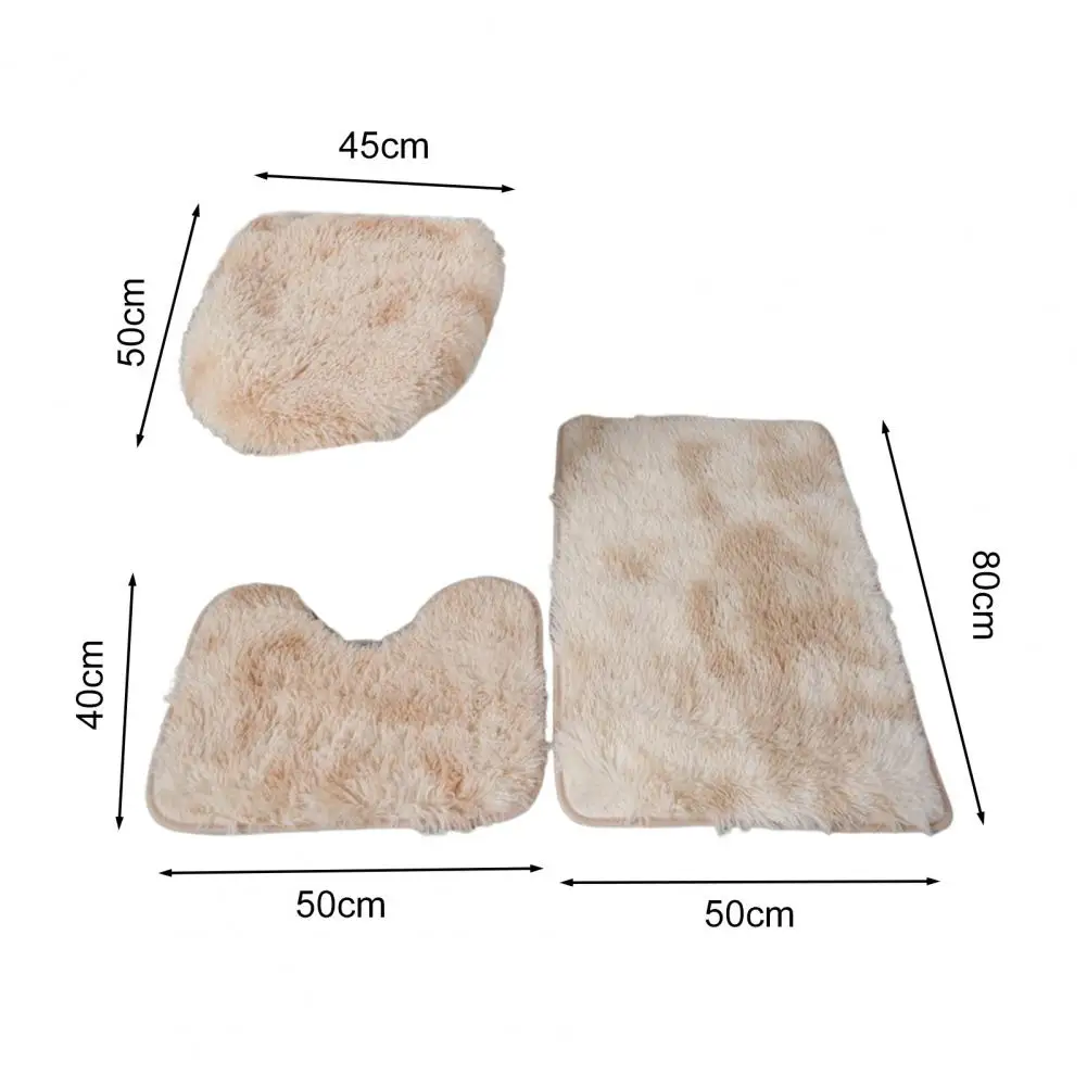 Warm Bathroom Rug Pads Luxurious 3-piece Bathroom Rug Set with Non-slip Backing Soft Microfiber Bath Mat Contour for Bathroom