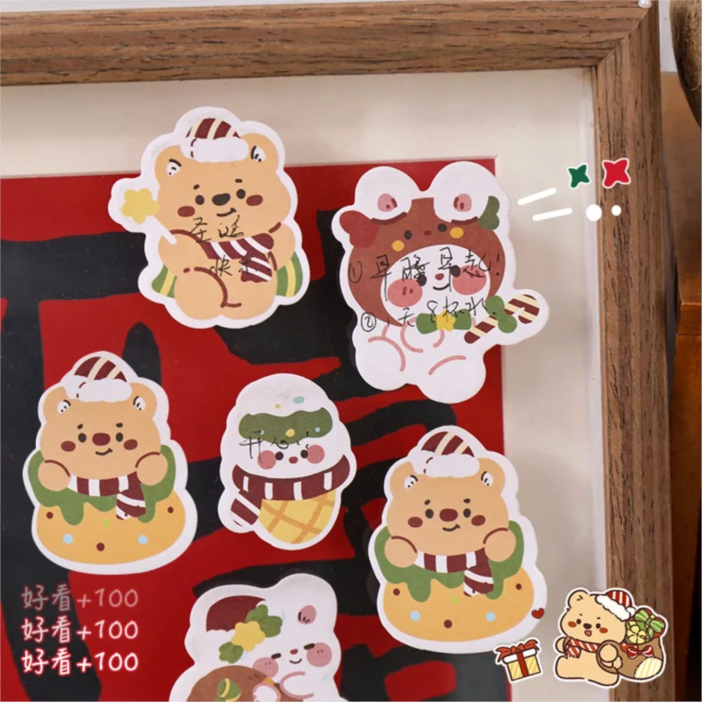 60 قطعة سلسلة عيد الميلاد اللطيفة مذكرة لاصقة Kawaii لتقوم بها بنفسك تزيين مدرسة مكتب طالب آخر لوحات مذكرة القرطاسية رسالة ملاحظات كتاب