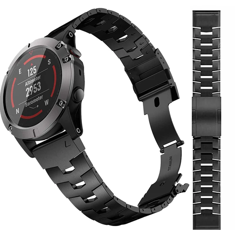

QuickFit Ремешок для часов из титанового сплава 22 мм для Garmin Fenix 7 6 Pro 5, Fenix 8 E, Epix Pro 47 мм, ремешок Forerunner 955 945 935