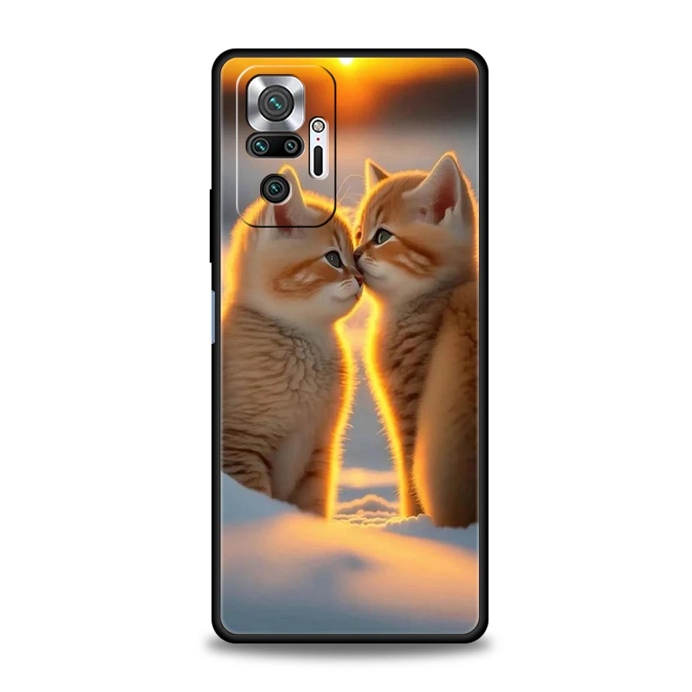 Kiss Cat Cute Kitten Phone Case Cover for Redmi Note 12 10 11 Pro Plus 7 8 8T 9S 9 K40 K50 Gaming 9A 9C Pro Plus Soft Shell Bags