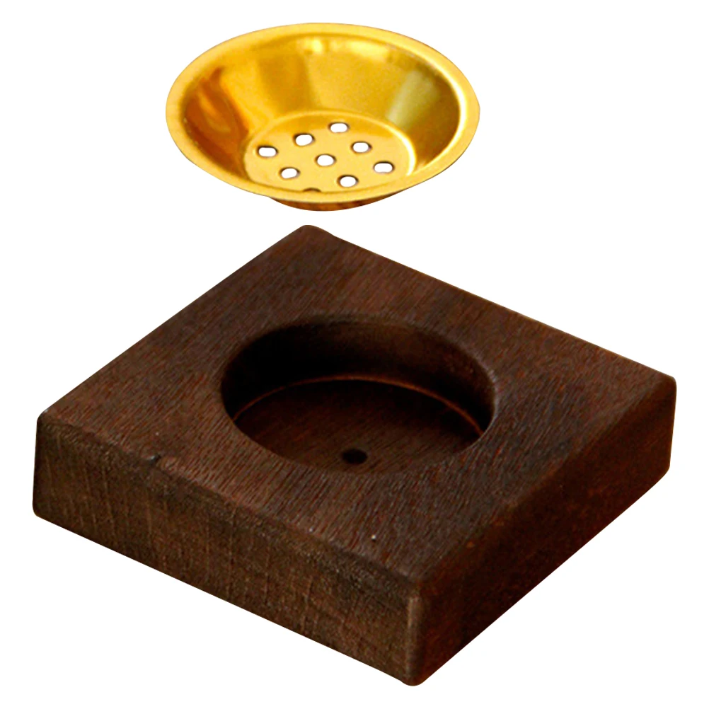 

Wooden Censer Metal Incense Holder Stable Base for Aromatherapy Yoga Spa Meditation Indoor Decorative Cone Incense Burner Home