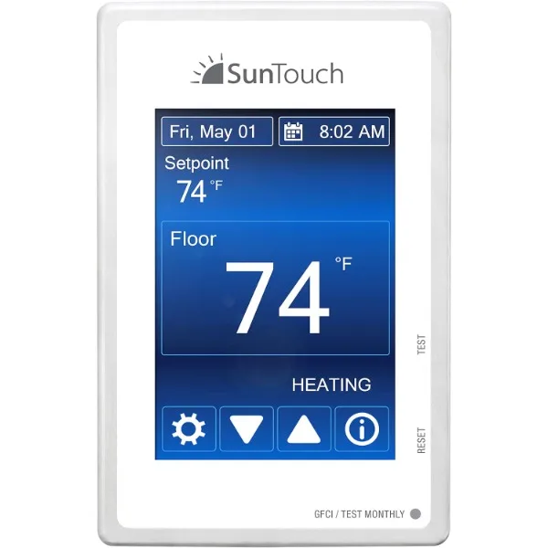 Suntouch Command Touchscreen Programmeerbare Thermostaat [Universeel] Model 500850 (Low-Profile, Gebruiksvriendelijke Vloerwarmteregeling