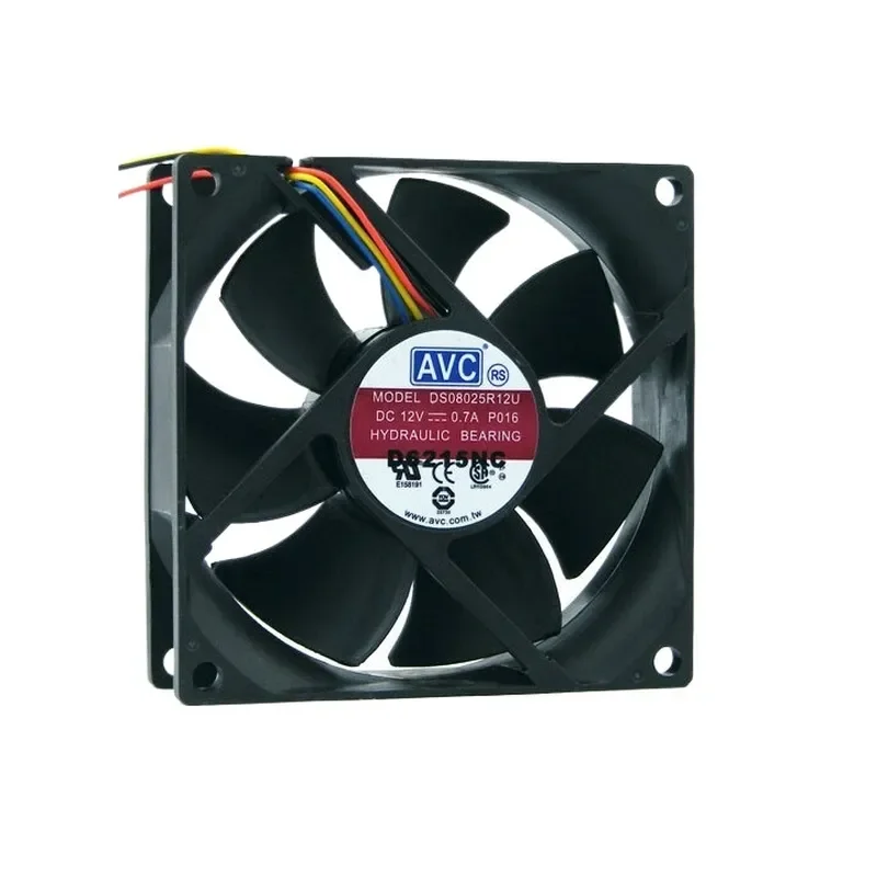 AVC 8025 8cm 4 Pin Wire Hydraulic Bearing CPU Fan Chassis Fan for PWM Speed Regulation 0.70A