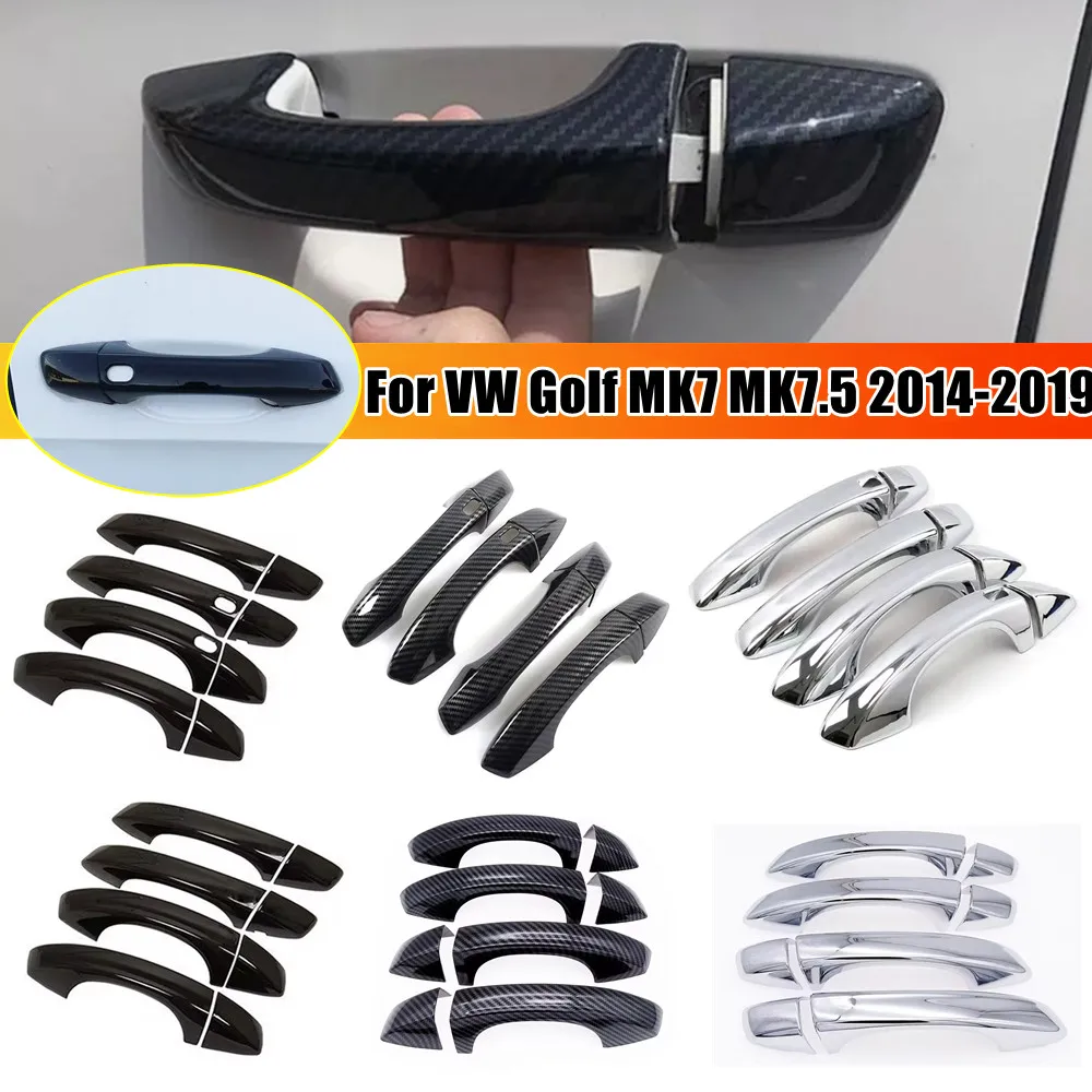 

1 Set For VW Golf 7 MK7 MK7.5 2014-2019 Exterior Door Handle Frame Cover Moulding Trim ABS Protective Sticker Car Accessories