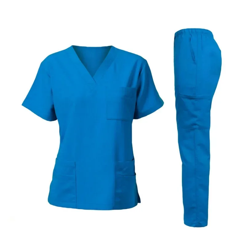 Uniforme de salão de beleza, uniforme de esfrega, camisetas de manga curta, roupas de trabalho médico, blusas de enfermeira