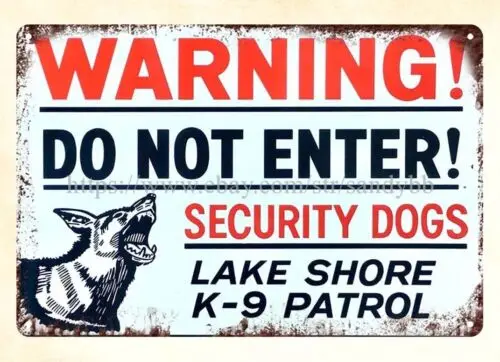 wall art with living room colors Warning Guard Dog K9 Attack Dog metal tin sign