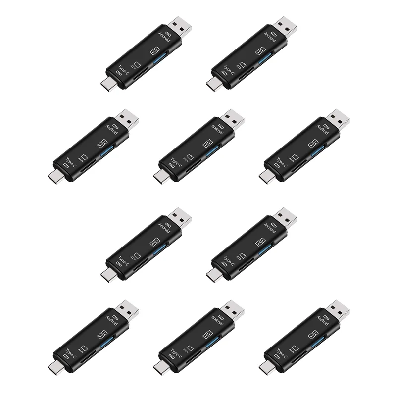 

-ABDH 10X 5-In-1 Multifunctional OTG Card Reader Micro-SD / SD Card / USB Reader Support TF Android Type-C Phone Universal