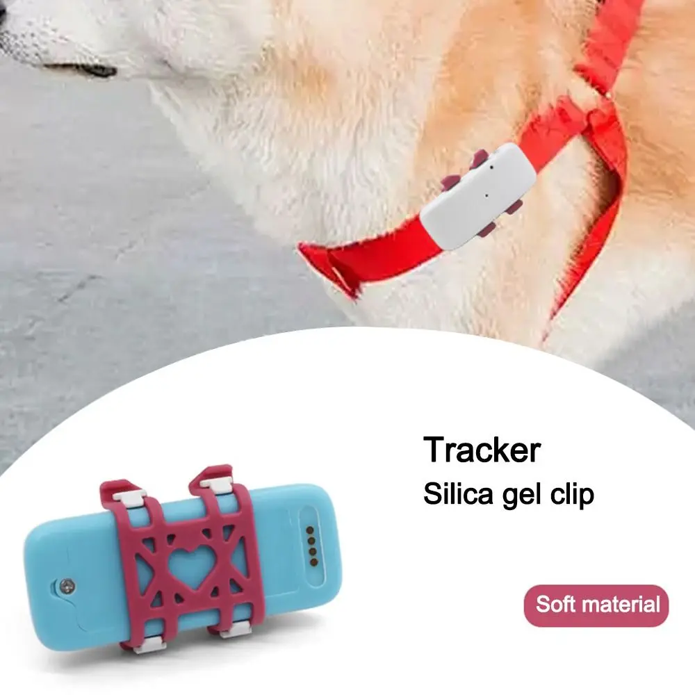 Mini Pet Tracker Silicone Clip Easy to Install Anti-slip Pet Anti-lost Positioning Clip for For Pet GPS TK911SA