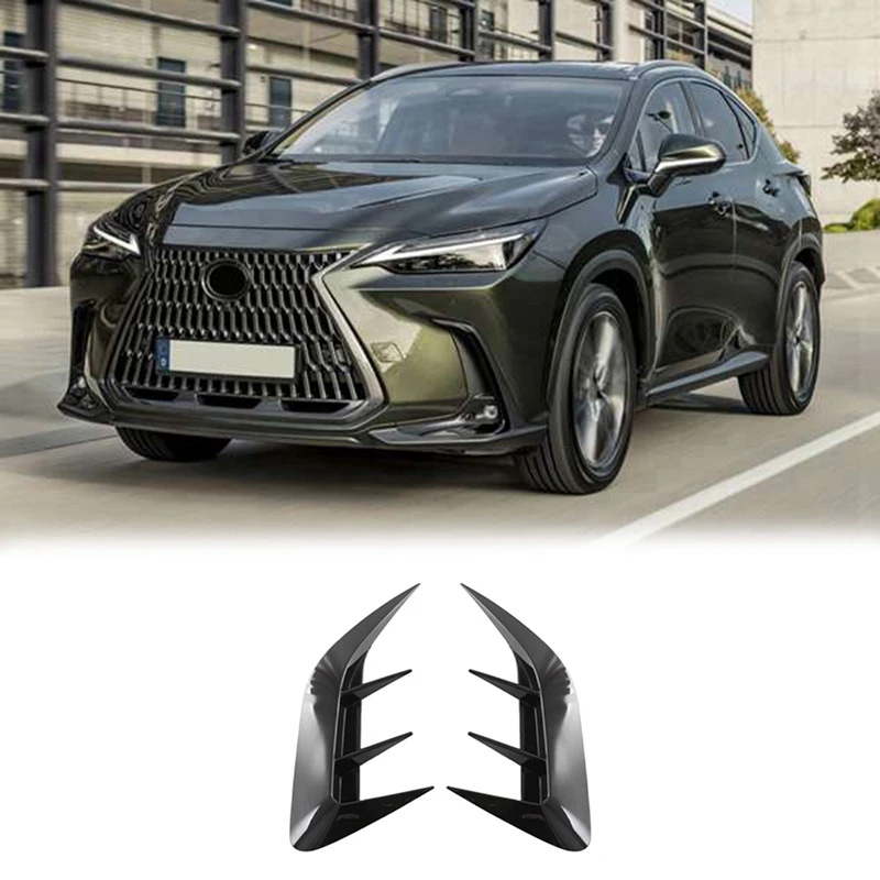 Car Glossy Black Rear Bumper Splitter Spoiler Rear Canard Air Vent Trim For Lexus NX260 NX350H 2021 2022