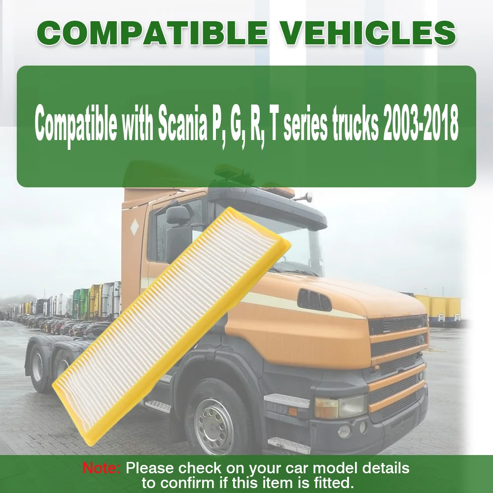 

For Scania P, G, R, T series trucks 2003 2004 2005 2006 2007 2008 2009 2010-2018 Car Cabin Air Filter 1913500 1770813 CU37001