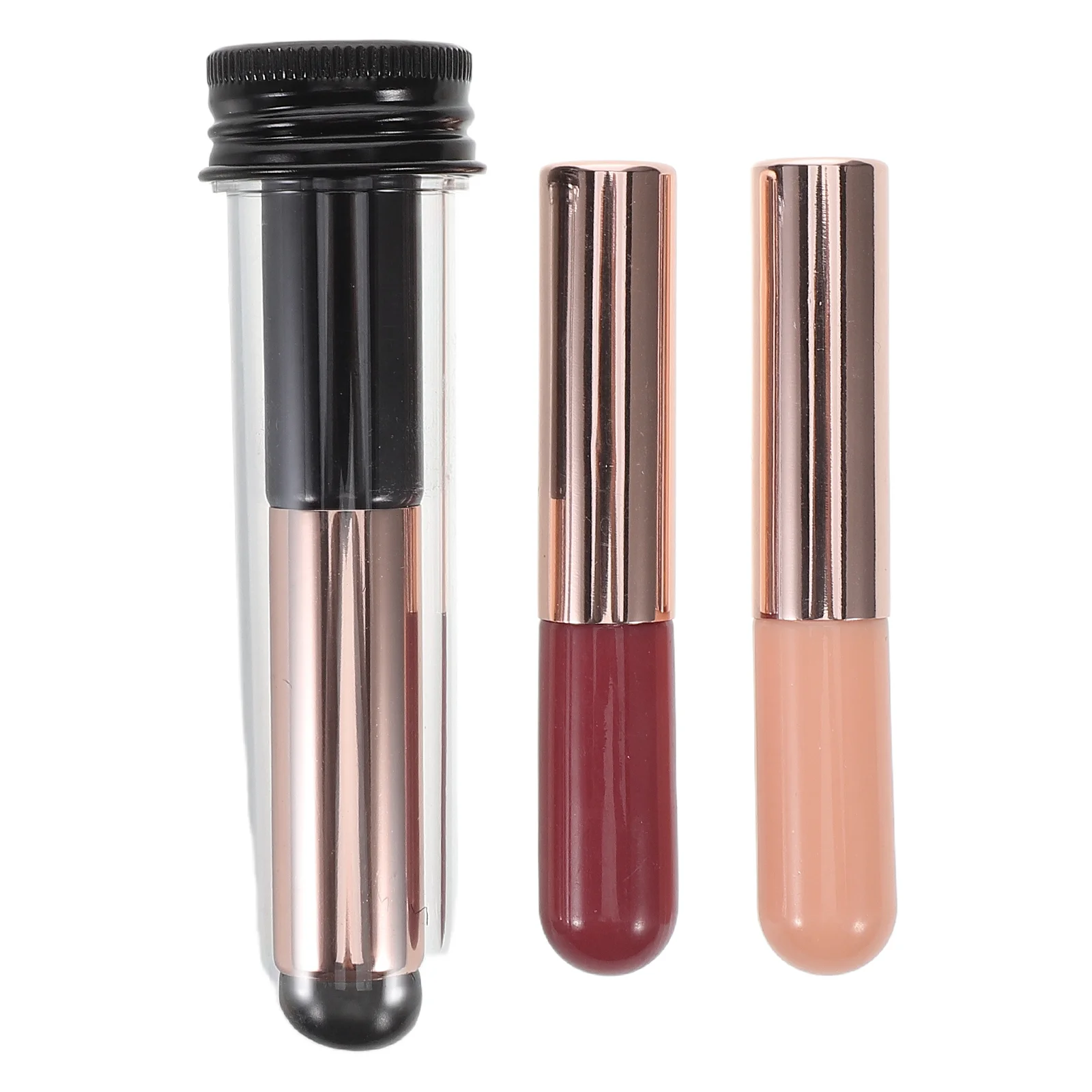 

3 Pcs Manicure Tools Professional Small Brush Applicator Copper Aluminum Silicone for