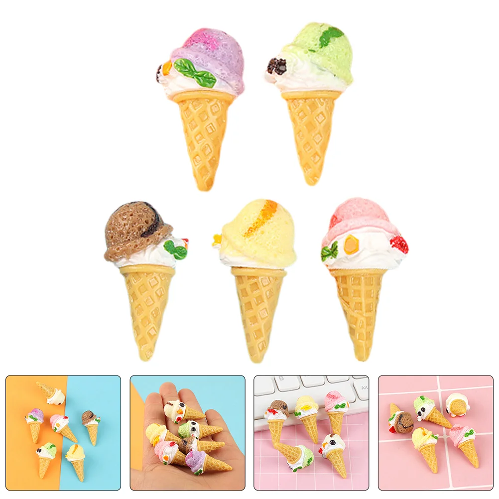 

12 Pcs Simulation Ice Cream Fake Prop Lifelike Desktop Props Dessert Shop Display Accessories Resin Artificial Child