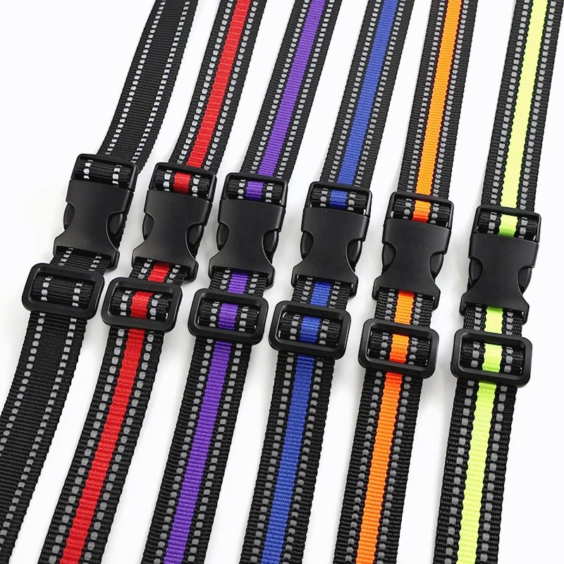

1-5Sets Buckle+Webbing Strap 15/20/25mm Side Release Buckle Reflective Ribbon Plastic Clip Slider Fastener Button DIY Accessory