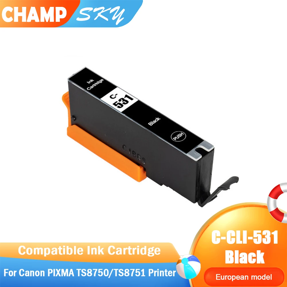 Champ Sky PGI530 PGI-530 PGI 530 CLI531 CLI 531 CLI- 531 Compatible Ink Cartridge for Canon PIXMA TS8750 TS8751 Printer