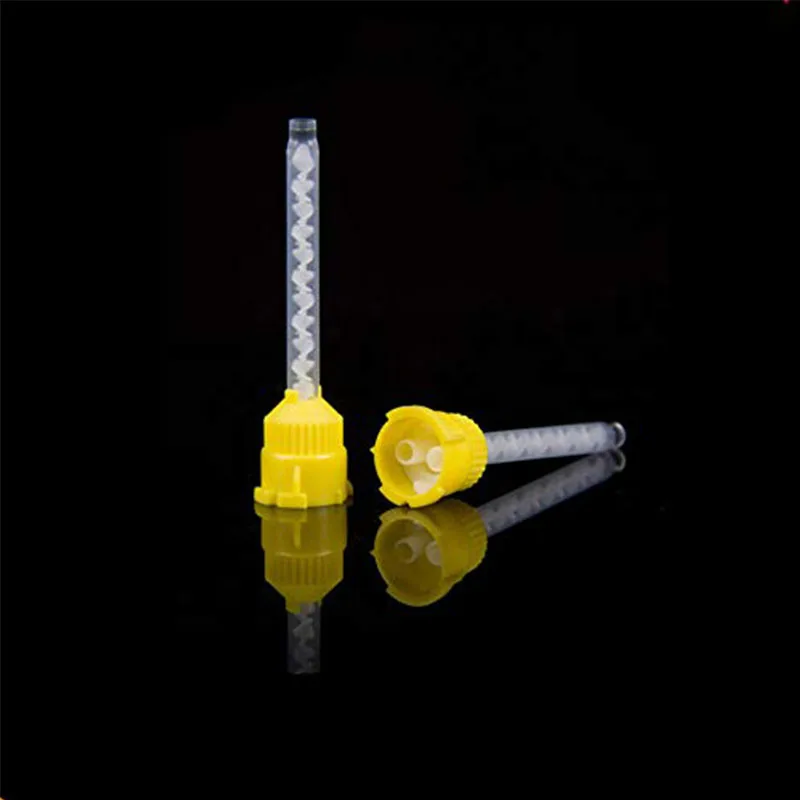 50/100 個歯科混合チップ使い捨てノズルチューブヘッド印象材シリコーンゴム搬送歯科ラボ製品