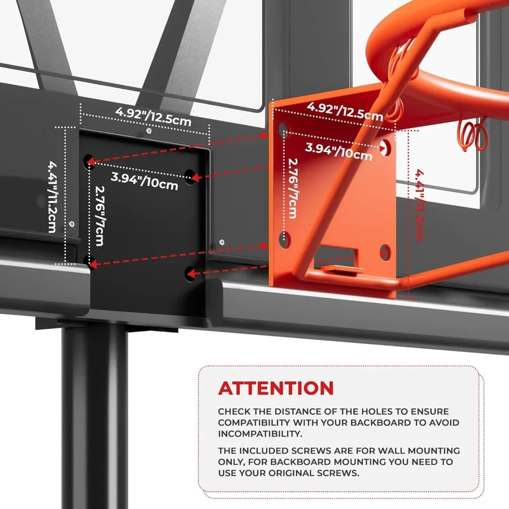 Heavy Duty 18" Steel Basketball Rim Breakaway Wall Mount Outdoor Double Spring All Weather Net