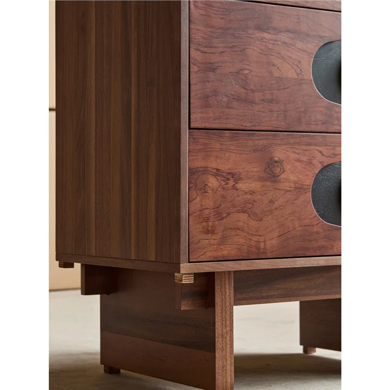 Комод из цельного дерева красного дуба, шкафчик для хранения в стиле ретро в средневековом стиле у стены, шкаф для хранения в гостиной, спальне