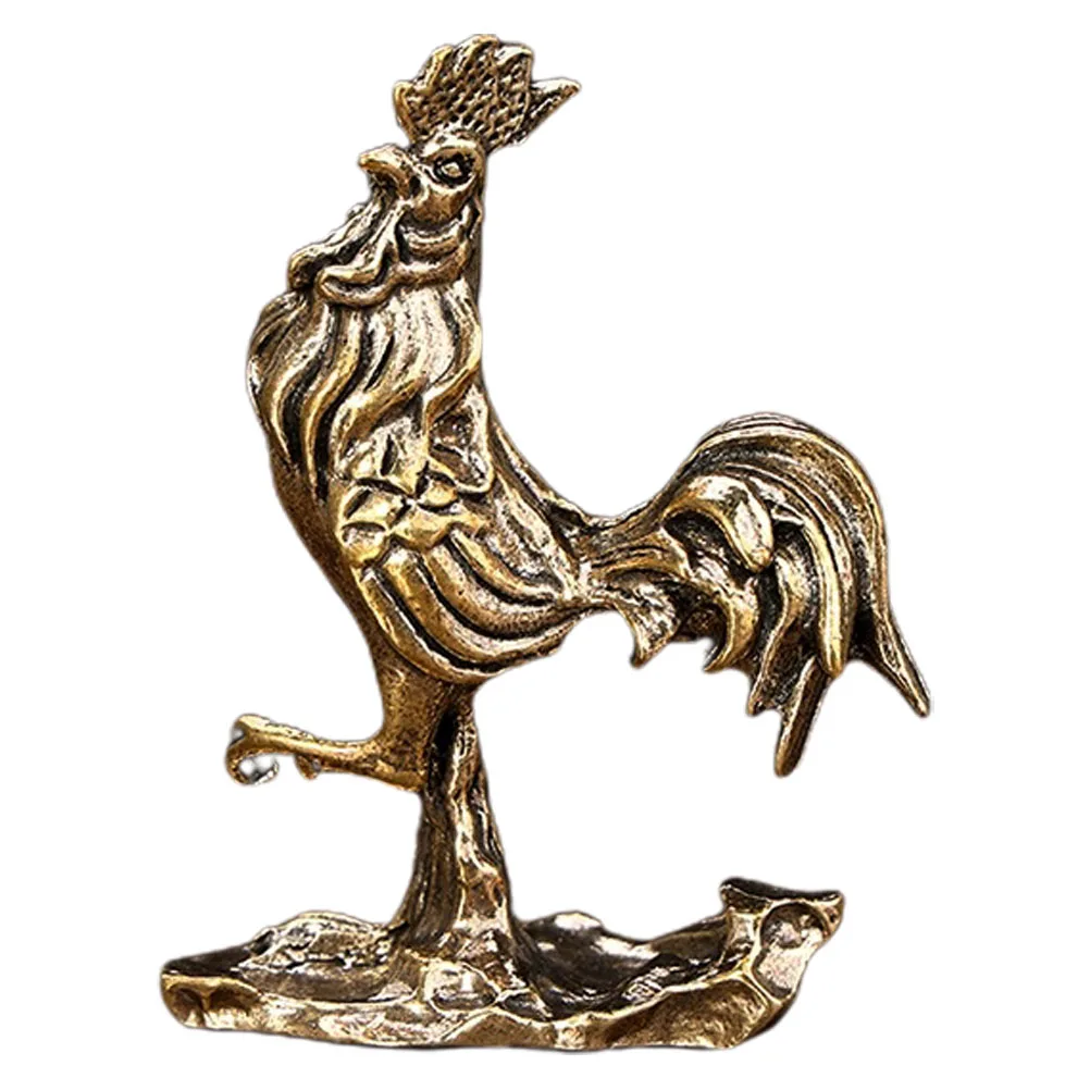 

Brass Chicken naments Retro Statue Metal Garden Decor Desktop Figurine Design Sturdy Durable Miniature Adornment