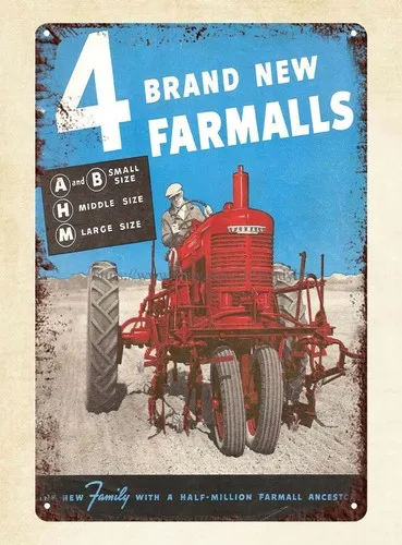colorful metal wall art Farmall ancestors vintage ad tin sign