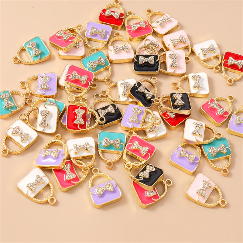 

20pcs Cute Candy Colors Enamel Bag Charms Pendants for Making Drop Earrings Necklaces Bracelets DIY Crafts Jewelry Accessories