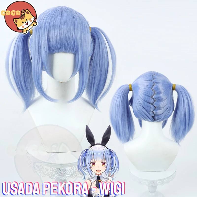 Furi Furi Bunny Dress Cosplay Wig VTubers Hololive Usada Pekora Cosplay Wig Blue Cosplay Wig Multiple Hair Style CoCos