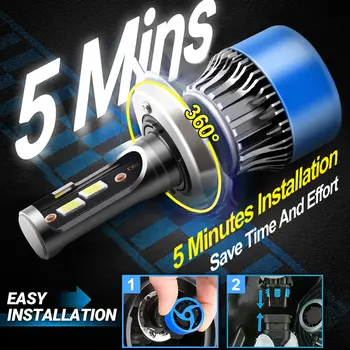 H4 světlomety 9005/HB3 9006/HB4 H7 H11 H4 H13 9007 LED automobilová mlhová světla Turbo Lamp 6000K bílá 28000LM 12V denní svícení Upgr 8 nejlepší prodej Žárovka světlometu Toyota Corolla - №1