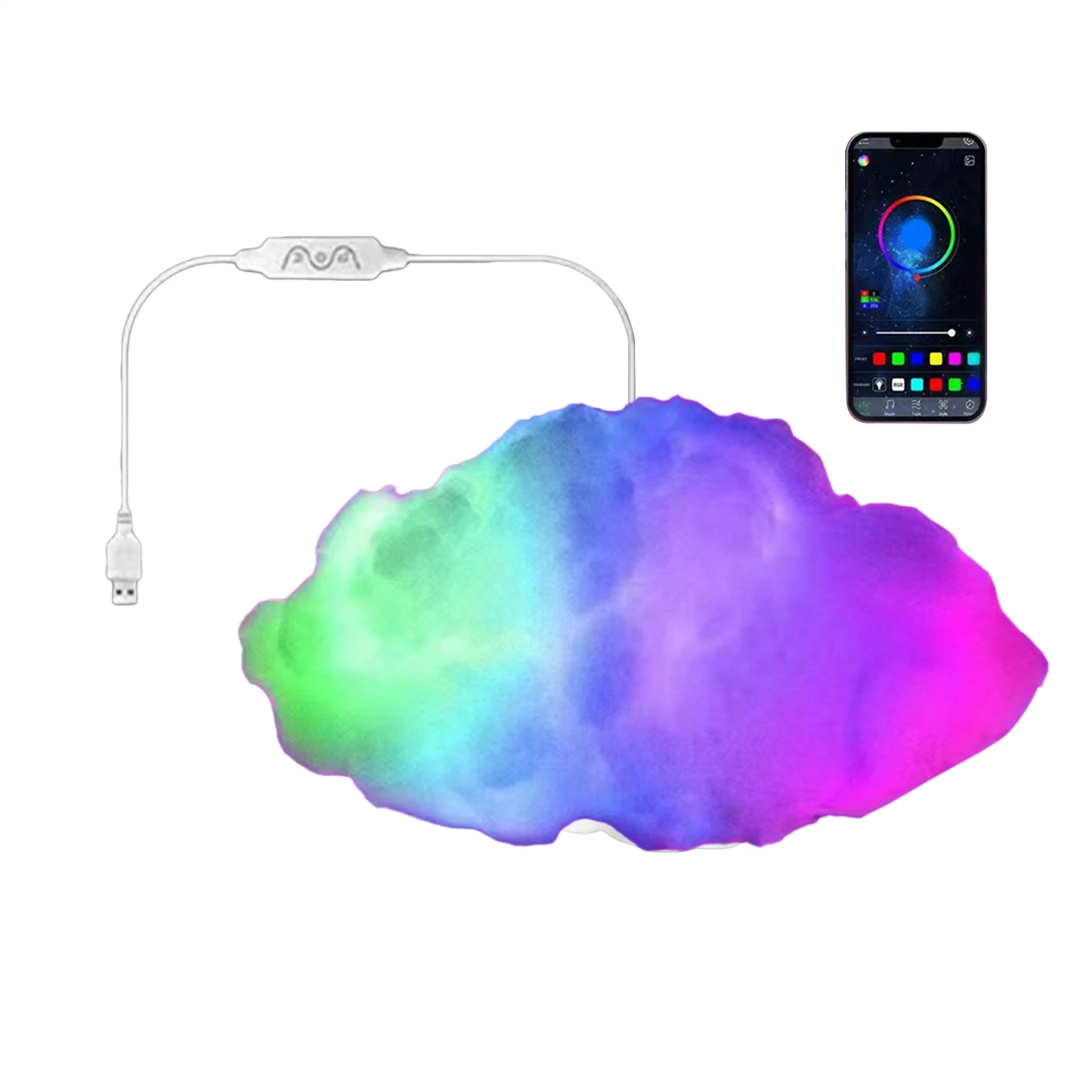 LED Cloud Lights Music Syncing Dynamic Multicolor Cloud LED Mood Lights For Living Room Bedroom Study Basement Garage Apartment