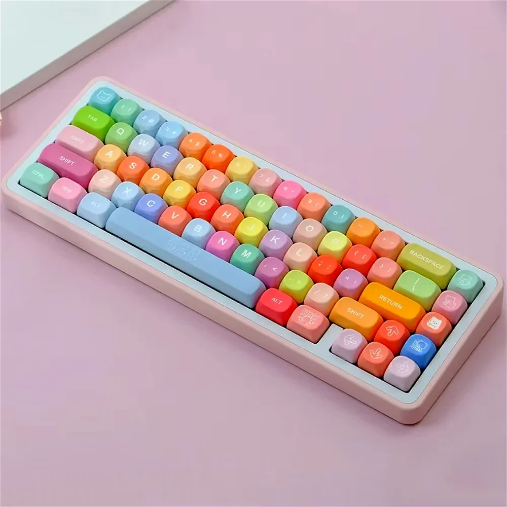 141 Keys, Gummy Bear Theme, Color PBT Five-sided Sublimation Keycap KOA Shape, Suitable for MX Switch Game Mechanical Keyboard