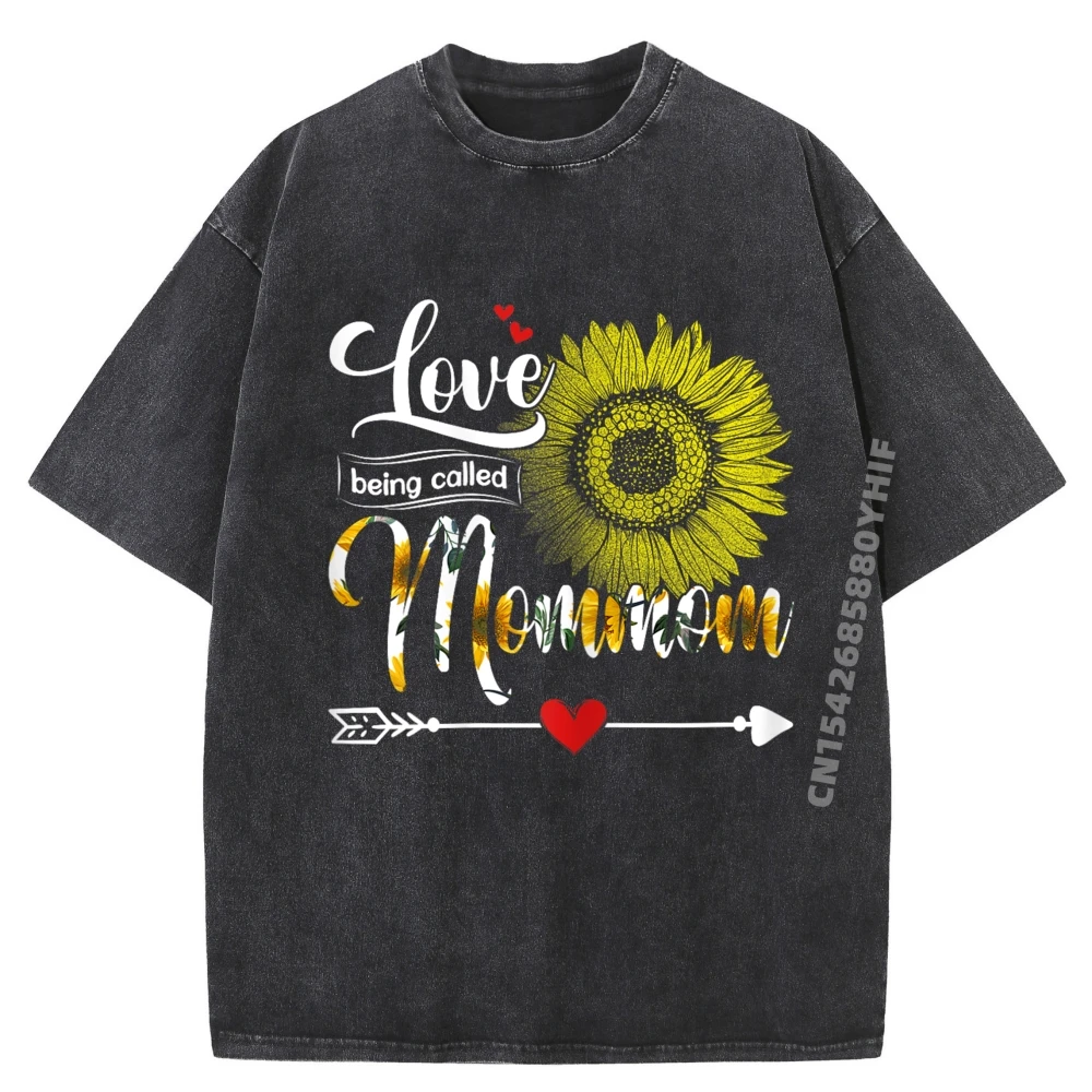 

Mothers Day I Love Being Called Mommom Sunflower Mom Grandma Luxury T Shirt Men High Quality Washed Clothes