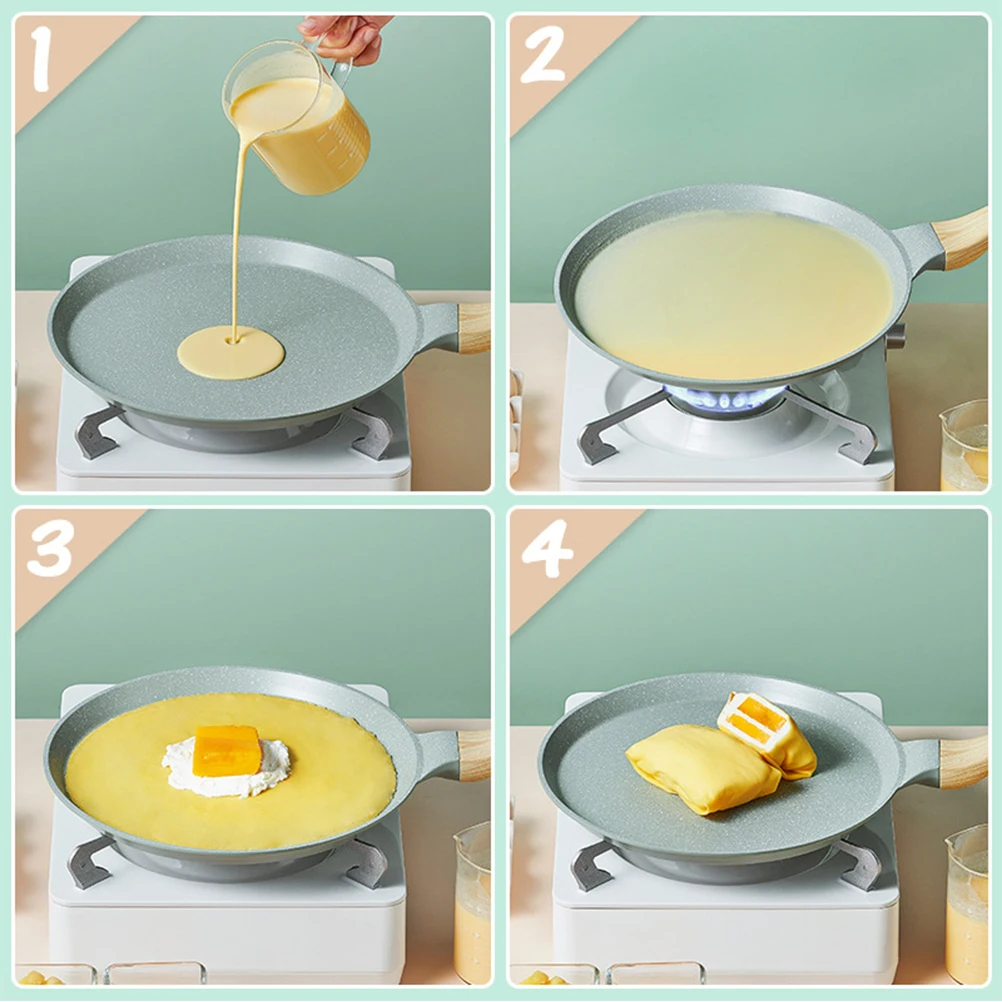 

1pc Aluminum Alloy Nonstick Frying Pan Egg Cooking Pan For Induction Gas Stove Home Kitchen Supplies Steak Omelette Pancake Easy