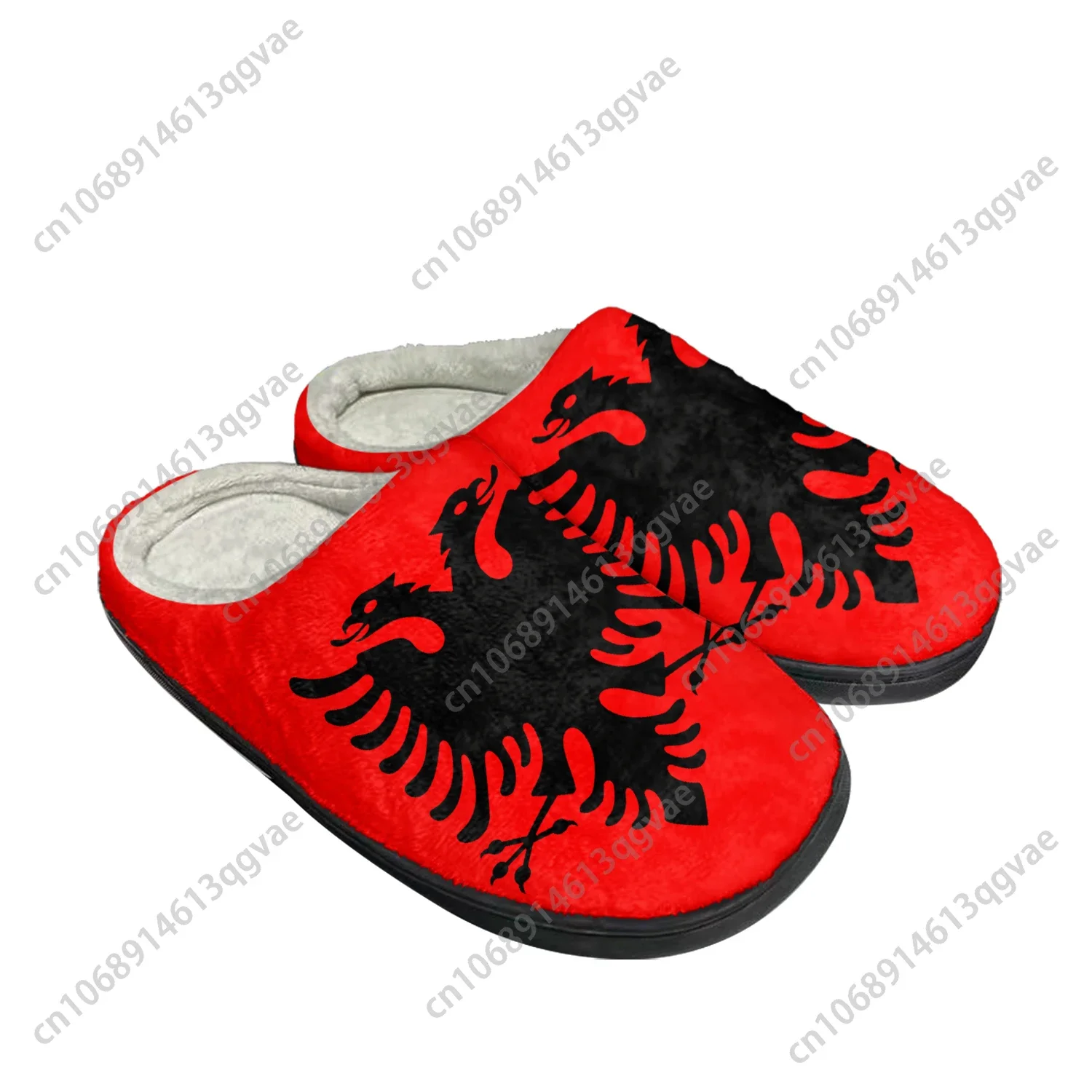 

Albanian Flag Home Cotton Custom Slippers Mens Womens Sandals Albania Plush Bedroom Casual Keep Warm Shoes Thermal Slipper