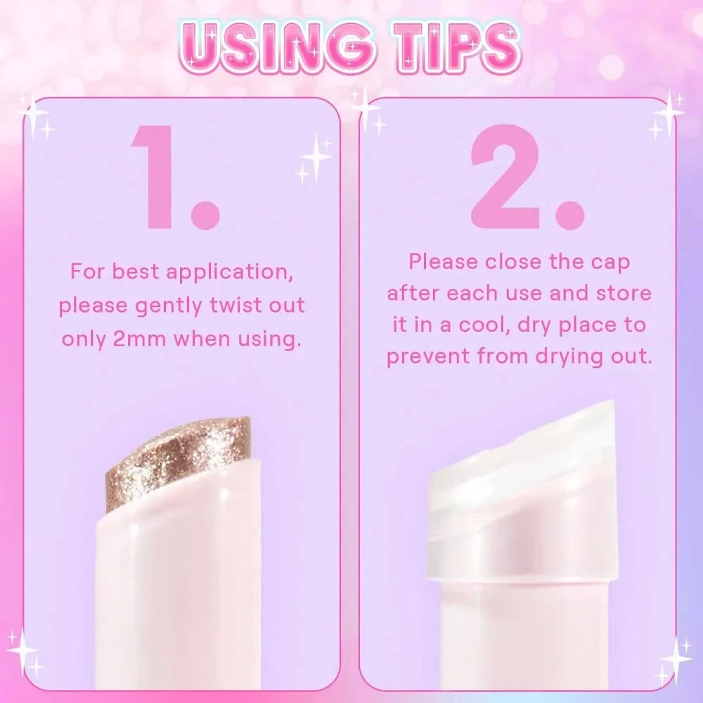 Crystal Jelly Highlighter Eyeshadow Stick Shiny Multi-colored Pearlescent Shimmer Lip Balm Sparking Shine Face Makeup