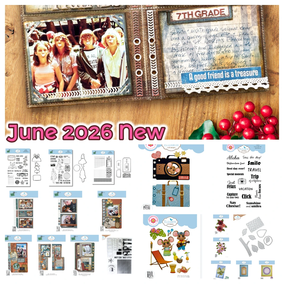 

June 2026 New Hot Sale Summer Vibes Book Lover Metal Cutting Dies and Stamp for DIY Scrapbook Photo Album Greeting Card Handmade