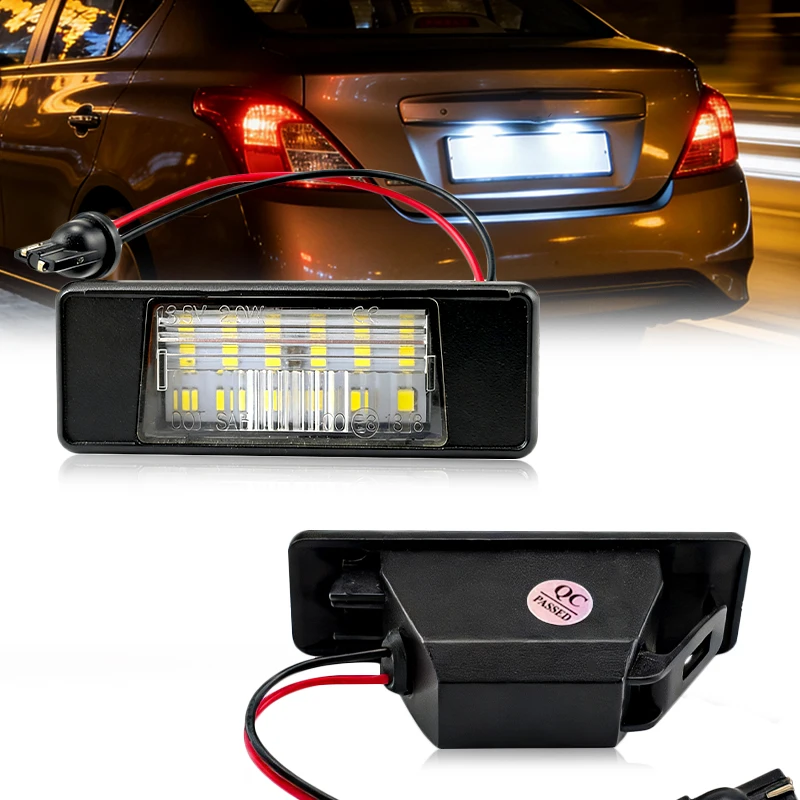 2 Stück LED-Kennzeichenbeleuchtung für Nissan Qashqai J11 Primera P12 Pathfinder R51 X-Trail T31 Juke F15 Micra Versa Infiniti Q50