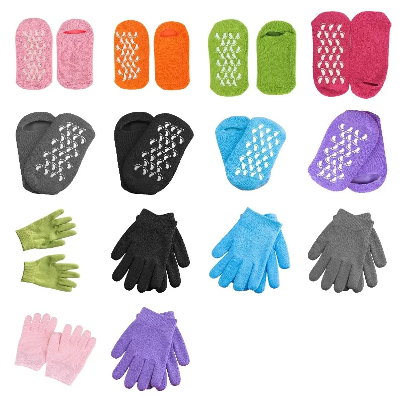 Reusable SPA Gel Socks Gloves Moisturizing Whitening Exfoliating Smooth Hands Mask One Pair Foot Care Tool