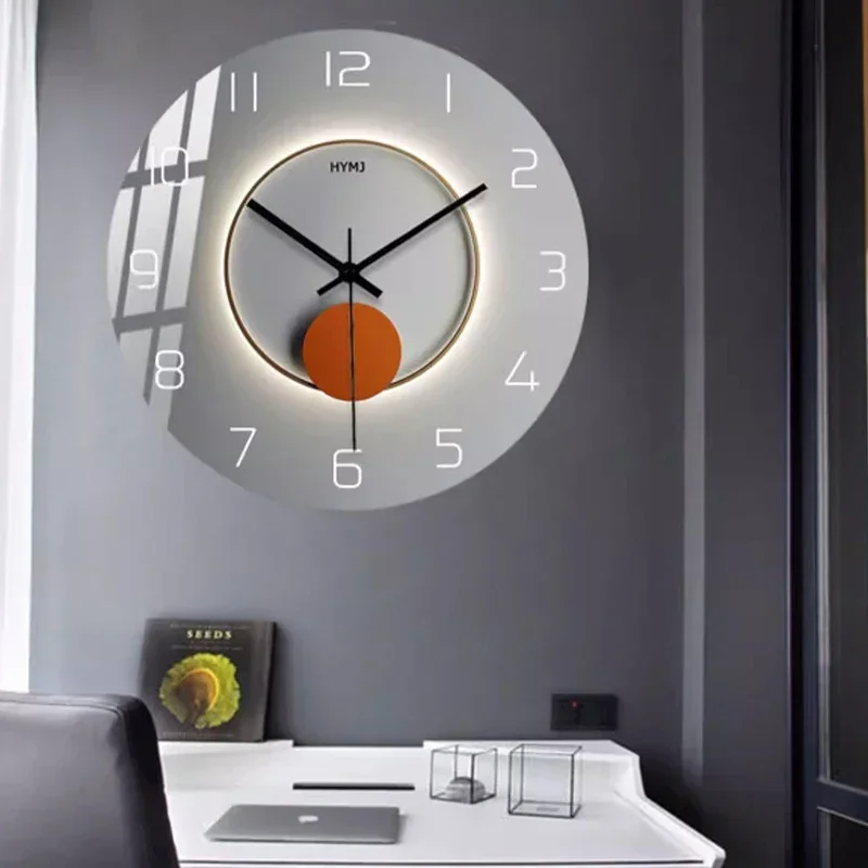 Aesthetic Minimalist Clock Wall Nordic Bedrooms Living Room Korean Restaurant Wall Watch Reloj De Pared Ornaments Home Decor