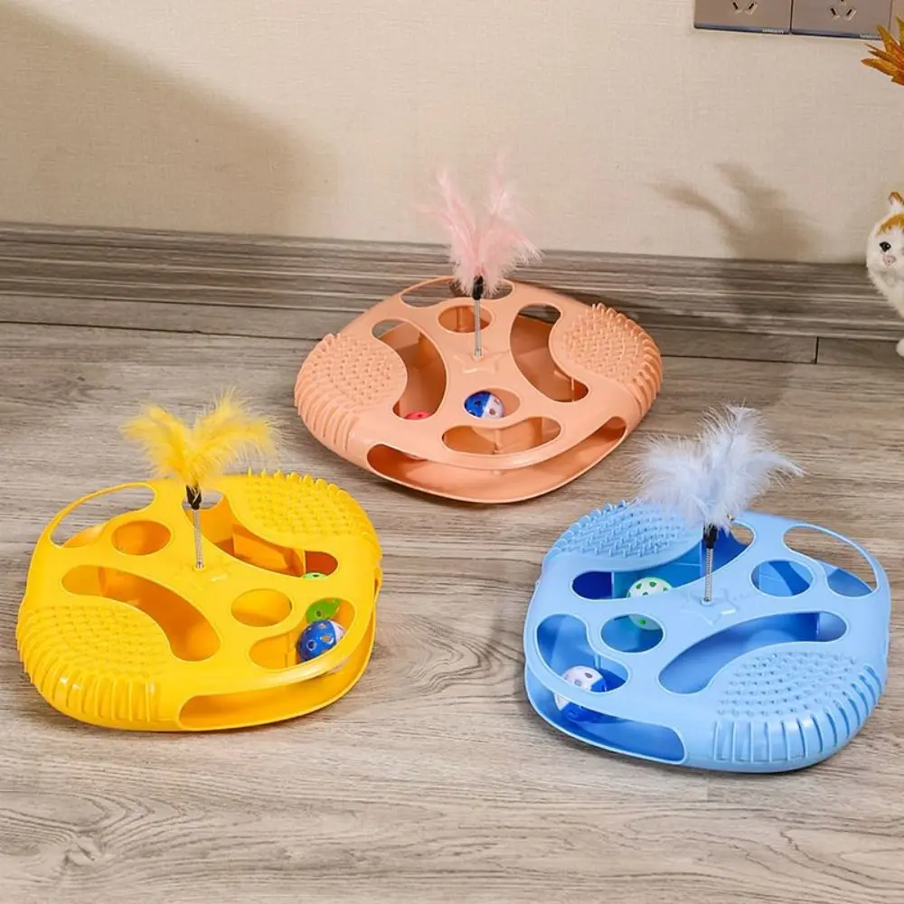 Intellectual Toys Cat Toy Maze Box With Exercise Balls Self-Hi Cat Track Toys Fancy Play Cat Game Turntable Pet Toy