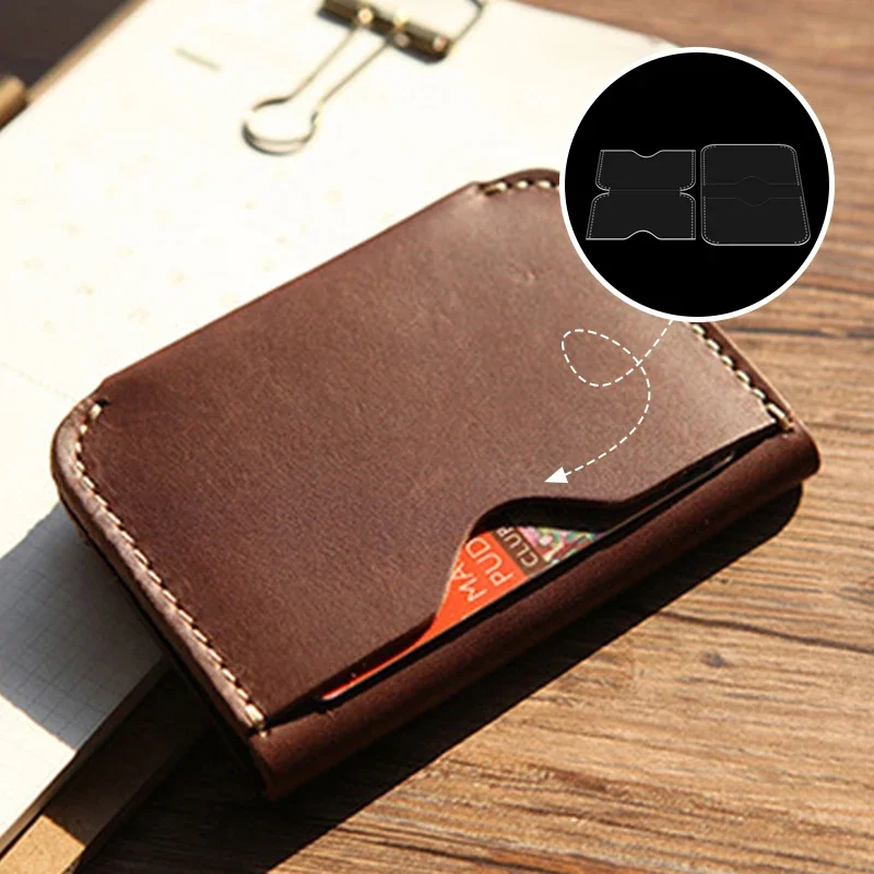 YOMDID 2PCS Mini Card Case Acrylic Making Template DIY Multifunctional Wallet Making Acrylic Stencil Leather Craft Supplies