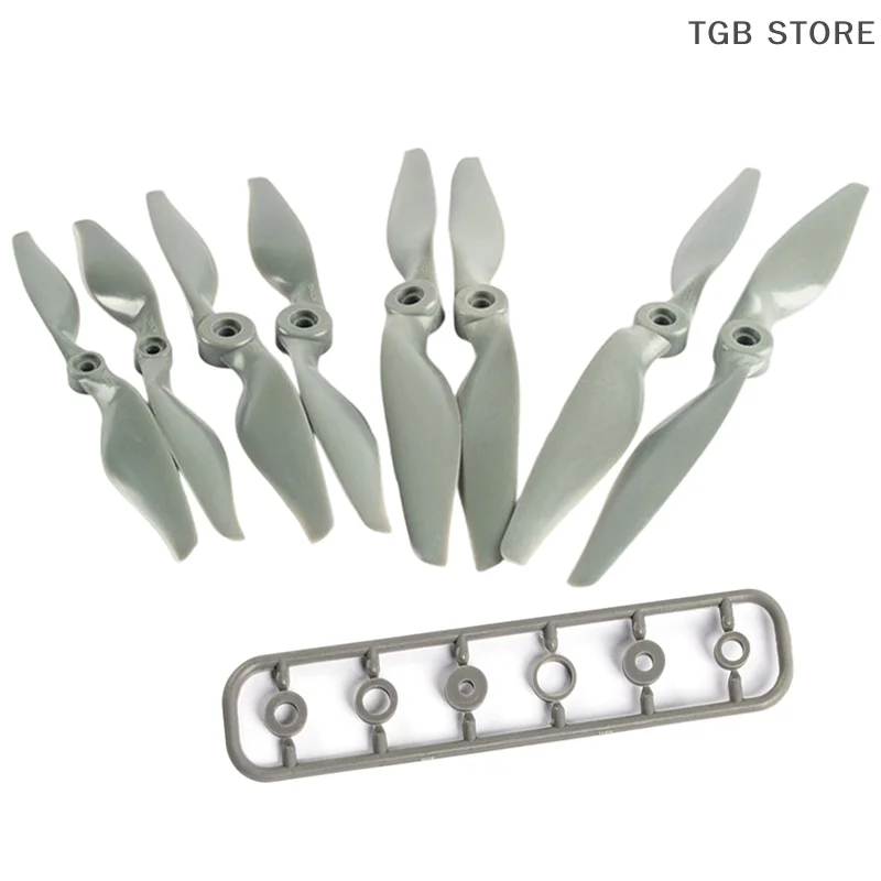 Gray Nylon RC Propellers 2-Vane Direct Drive Propeller With Adapter Rings CW CCW For RC Airplan Drone Glider 7x5 8x6 9x6 10x7Inc