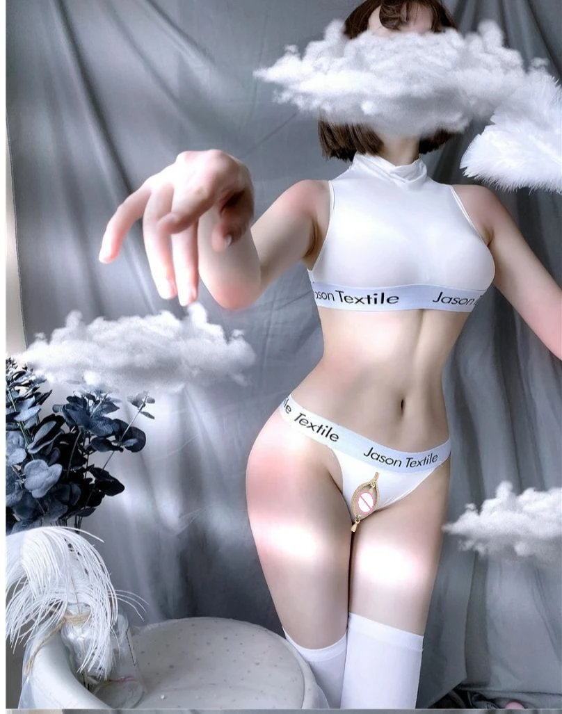 ملابس دمية صغيرة جدًا، ملابس سباحة مثيرة من الحرير الجليدي مكونة من قطعتين، ملابس سباحة ضيقة على الورك، ملابس سباحة للمدرسة، ملابس داخلية مثيرة #5