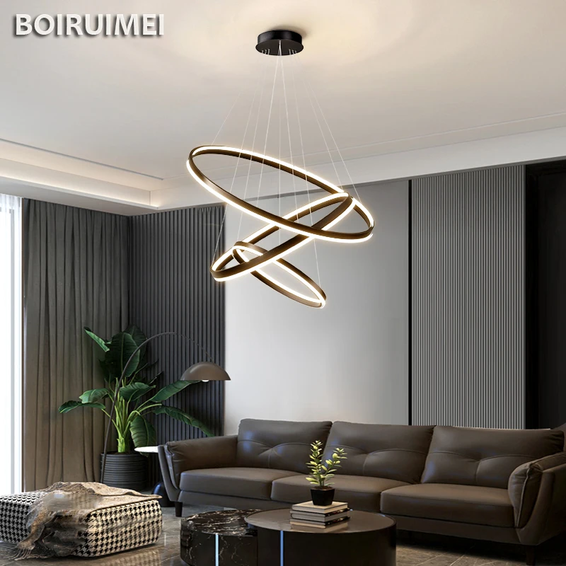 

Nordic Living Room Chandeliers Creative Restaurant Lighting Fixtures Minimalist Italian Style Circular Bedroom Led Pendant light