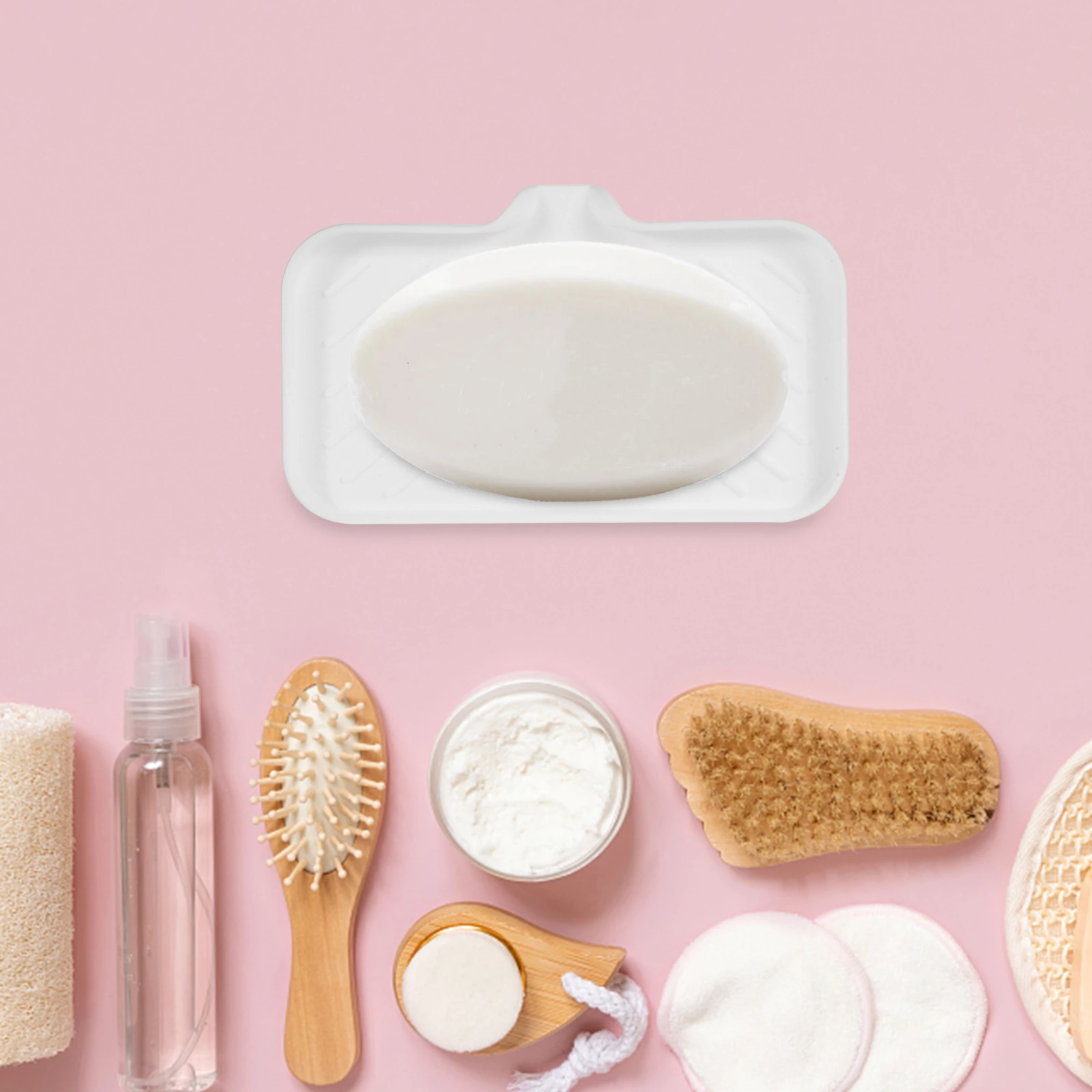 

Silicone Holder Self-Draining Bathroom Dish For Shower Sink Kitchen Counter Bar Soap Tray Compact Drainage Container