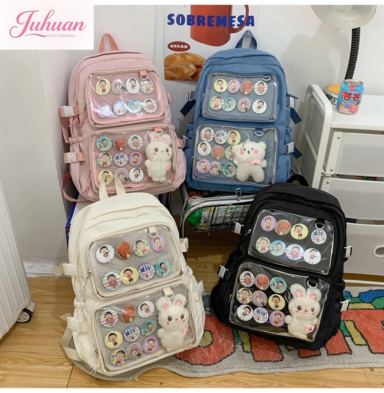 Original Ltabag versatile large capacity shoulder transparent pain window college style student backpack women's campus bags