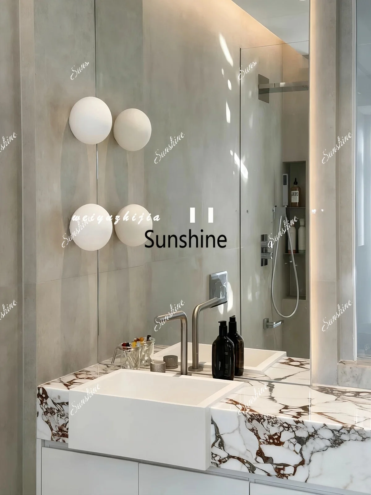Modern simple rock slab bathroom cabinet combination bathroom customization