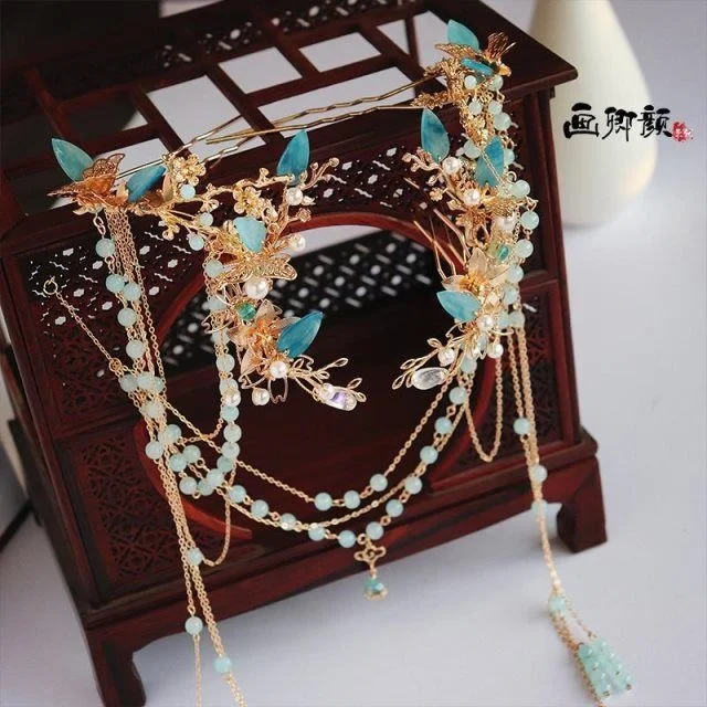 Changyue Jinming Li Susu Same Style Hair Ornament Hairpin Frontal Ornament Till The End Of The Moon Handmade Hanfu Hairpin